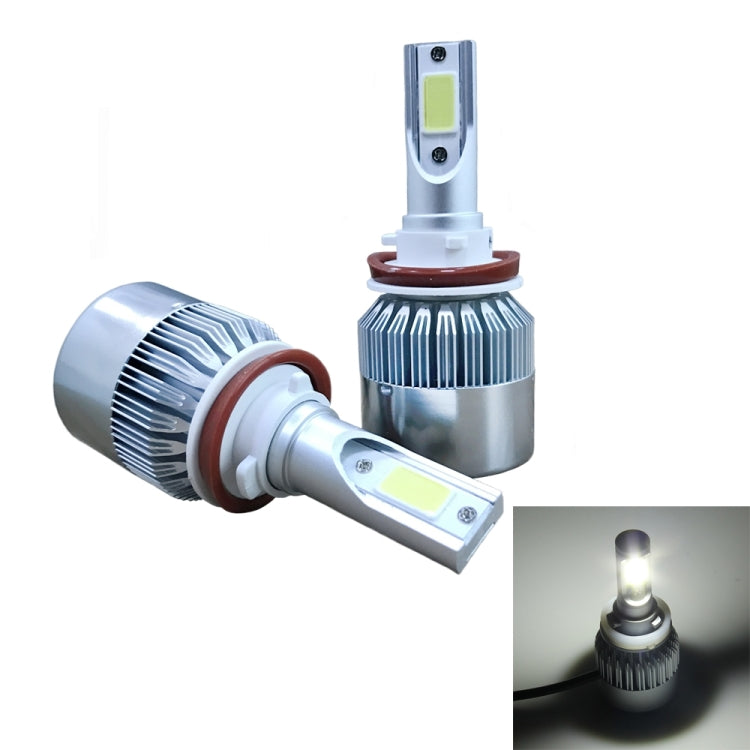 2pcs H8/H11 18W 1800LM 6000K Waterproof IP68 Car Auto LED Headlight with 2 COB LED Lamps, DC 9-36V(White Light) - LED Headlamps by PMC TechLife | Online Shopping South Africa | PMC TechLife | Buy Now Pay Later Mobicred