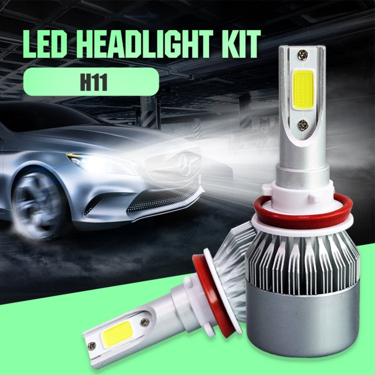 2pcs H8/H11 18W 1800LM 6000K Waterproof IP68 Car Auto LED Headlight with 2 COB LED Lamps, DC 9-36V(White Light) - LED Headlamps by PMC TechLife | Online Shopping South Africa | PMC TechLife | Buy Now Pay Later Mobicred