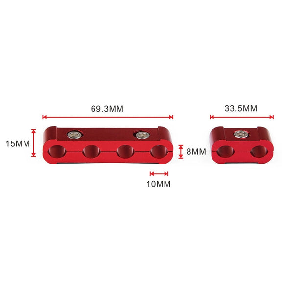 3 PCS Aluminum Engine Spark Plug Wire Separator Divider Organizer Clamp Kit (Red)
