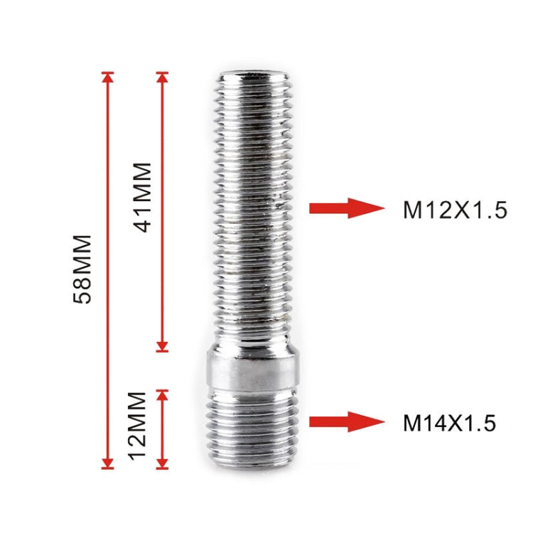 20 PCS 5.8cm Universal Car Modification Extended Wheels Stud Conversion M14x1.5 to M12x1.5 Screw Adapter LN032 LN033 LN044 - Nuts & Bolts by PMC TechLife | Online Shopping South Africa | PMC TechLife | Buy Now Pay Later Mobicred