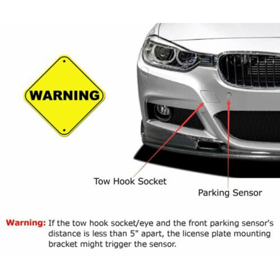 Car Front Bumper Tow Hook License Plate Mounting Bracket Holder for Mitsubishi Lancer-ex