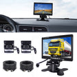 F0505 7 inch HD Car Dual Camera Rearview Mirror Monitor, with 2 x 10m Cable - free shipping - PMC TechLife - Order now!