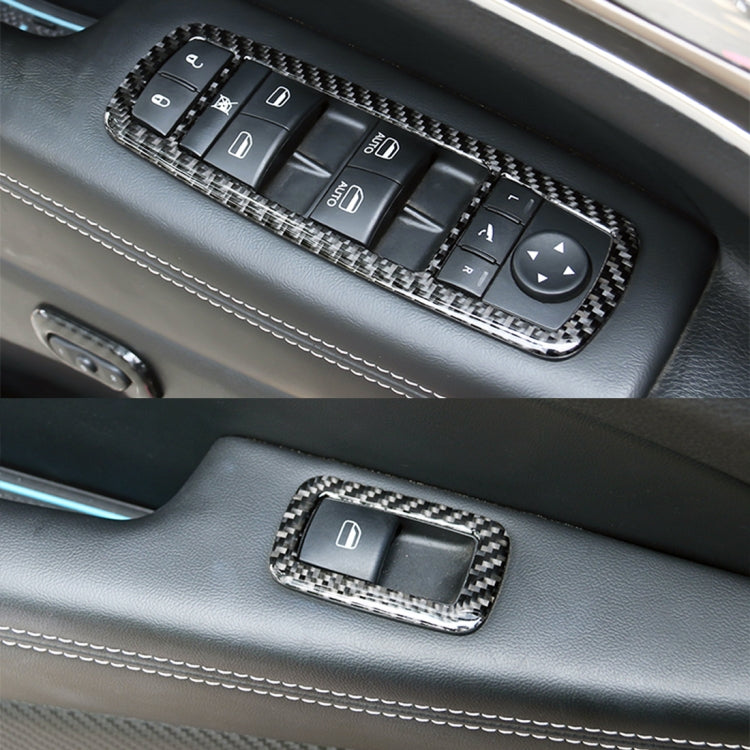 4 PCS Car Window Lift Switch Panel Carbon Fiber Decorative Sticker for Jeep Grand Cherokee 2011-2018 - Car Interior Mouldings by PMC TechLife | Online Shopping South Africa | PMC TechLife | Buy Now Pay Later Mobicred