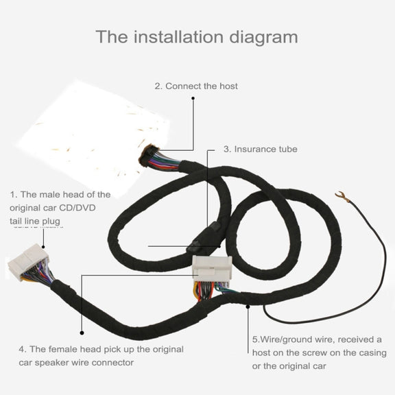 Car Radio Stereo Ampplified DSP Extension Cable Wiring Harness, Cable Length: 1.5m, For Nissan Tiida, Sylphy, Infiniti QX35, Mazda 6, New Tiida and More Vehicles