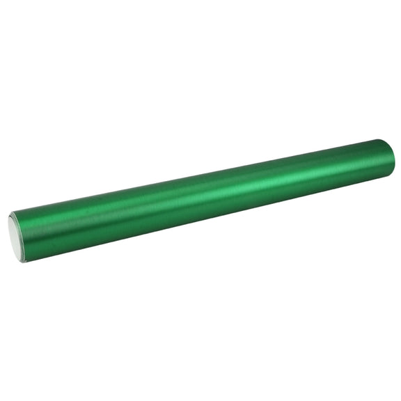 1.52 * 0.5m Water-resistant PVC Wire Drawing Brushed Chrome Vinyl Wrap Car Sticker Automobile Ice Film Stickers Car Styling Matte Brushed Car Wrap Vinyl Film (Green)