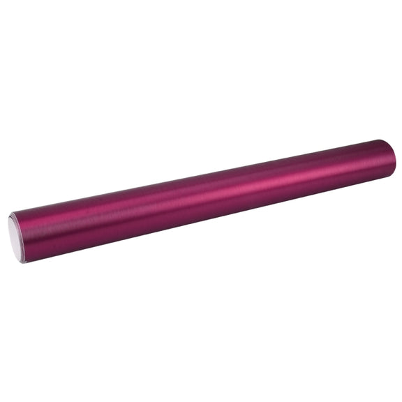 1.52 * 0.5m Water-resistant PVC Wire Drawing Brushed Chrome Vinyl Wrap Car Sticker Automobile Ice Film Stickers Car Styling Matte Brushed Car Wrap Vinyl Film (Magenta)