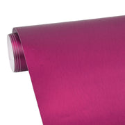 1.52 * 0.5m Water-resistant PVC Wire Drawing Brushed Chrome Vinyl Wrap Car Sticker Automobile Ice Film Stickers Car Styling Matte Brushed Car Wrap Vinyl Film (Magenta)