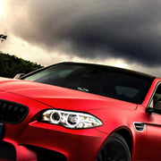 1.52 * 0.5m Water-resistant PVC Wire Drawing Brushed Chrome Vinyl Wrap Car Sticker Automobile Ice Film Stickers Car Styling Matte Brushed Car Wrap Vinyl Film (Red)