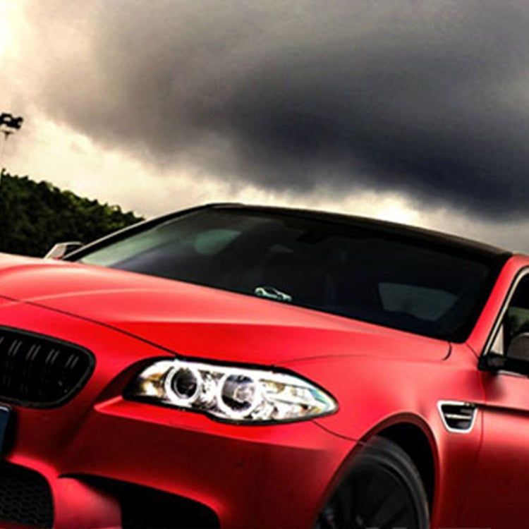 1.52 * 0.5m Water-resistant PVC Wire Drawing Brushed Chrome Vinyl Wrap Car Sticker Automobile Ice Film Stickers Car Styling Matte Brushed Car Wrap Vinyl Film (Red)