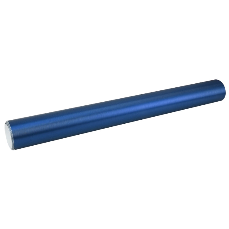 1.52 * 0.5m Water-resistant PVC Wire Drawing Brushed Chrome Vinyl Wrap Car Sticker Automobile Ice Film Stickers Car Styling Matte Brushed Car Wrap Vinyl Film (Blue)