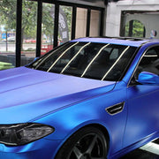 1.52 * 0.5m Water-resistant PVC Wire Drawing Brushed Chrome Vinyl Wrap Car Sticker Automobile Ice Film Stickers Car Styling Matte Brushed Car Wrap Vinyl Film (Blue)