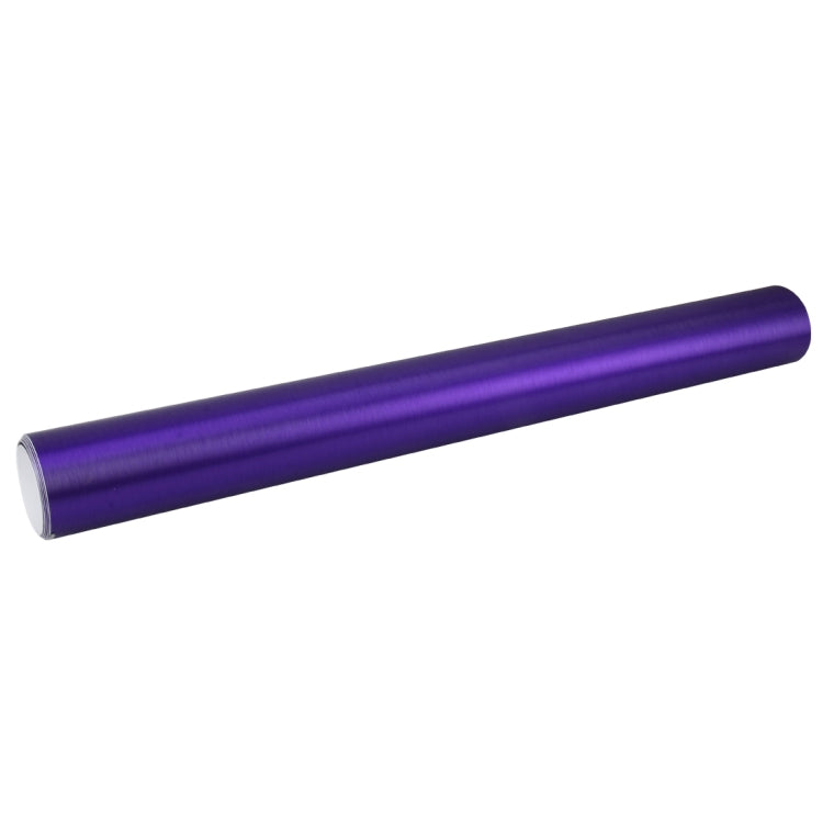 1.52 * 0.5m Water-resistant PVC Wire Drawing Brushed Chrome Vinyl Wrap Car Sticker Automobile Ice Film Stickers Car Styling Matte Brushed Car Wrap Vinyl Film (Purple)