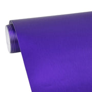 1.52 * 0.5m Water-resistant PVC Wire Drawing Brushed Chrome Vinyl Wrap Car Sticker Automobile Ice Film Stickers Car Styling Matte Brushed Car Wrap Vinyl Film (Purple)