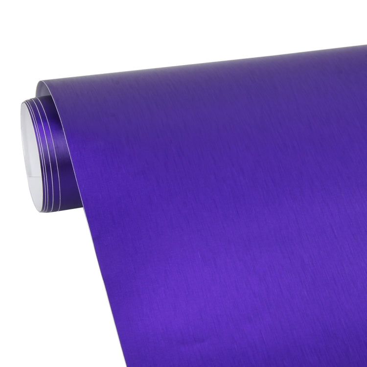 1.52 * 0.5m Water-resistant PVC Wire Drawing Brushed Chrome Vinyl Wrap Car Sticker Automobile Ice Film Stickers Car Styling Matte Brushed Car Wrap Vinyl Film (Purple)