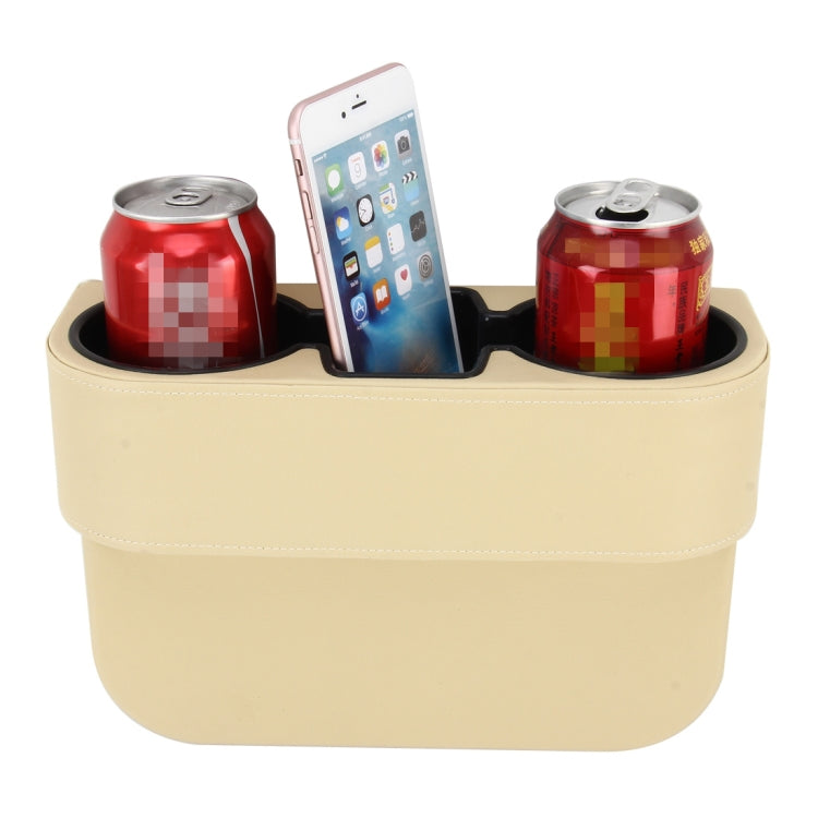Car Seat Crevice Storage Box Cup Drink Holder Auto Pocket Stowing Tidying for Phone Pad Card Coin Case Car Accessories(Khaki) - Car Drink Holders by PMC Jewellery | Online Shopping South Africa | PMC Jewellery | Buy Now Pay Later Mobicred