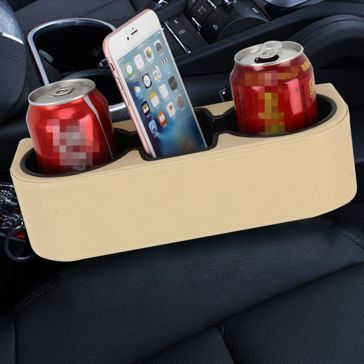 Car Seat Crevice Storage Box Cup Drink Holder Auto Pocket Stowing Tidying for Phone Pad Card Coin Case Car Accessories(Khaki) - Car Drink Holders by PMC Jewellery | Online Shopping South Africa | PMC Jewellery | Buy Now Pay Later Mobicred