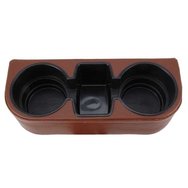 Car Seat Crevice Storage Box Cup Drink Holder Auto Pocket Stowing Tidying for Phone Pad Card Coin Case Car Accessories(Brown) - Car Drink Holders by PMC Jewellery | Online Shopping South Africa | PMC Jewellery | Buy Now Pay Later Mobicred