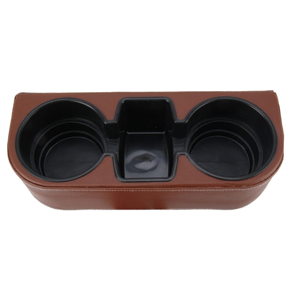 Car Seat Crevice Storage Box Cup Drink Holder Auto Pocket Stowing Tidying for Phone Pad Card Coin Case Car Accessories(Brown)