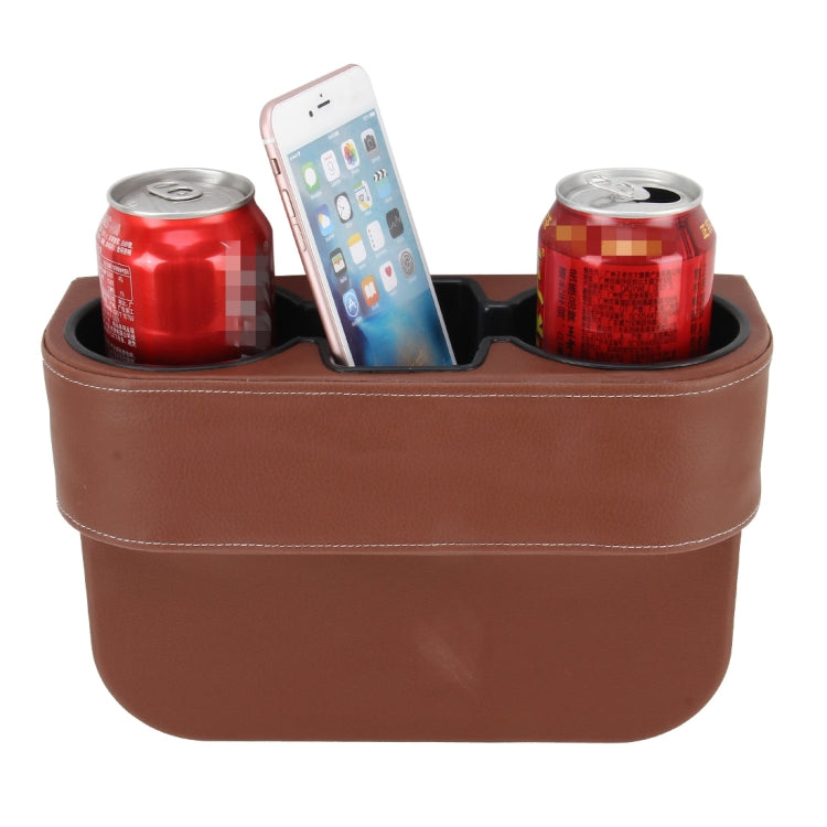 Car Seat Crevice Storage Box Cup Drink Holder Auto Pocket Stowing Tidying for Phone Pad Card Coin Case Car Accessories(Brown) - Car Drink Holders by PMC Jewellery | Online Shopping South Africa | PMC Jewellery | Buy Now Pay Later Mobicred