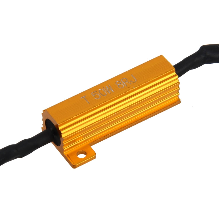 2 PCS 3156 Car Canbus Error Canceller Decoder Load Resistor LED 50W 8 Ohm No Blinking Decoder Heat Resistance Aluminum Case Heat Sink High Power Metal Shell Resistance