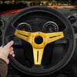 35cm PU Racing Sport Hand Wheel Car Modified Steering Wheel(Gold) - Steering Wheel Accessories by PMC TechLife | Online Shopping South Africa | PMC TechLife | Buy Now Pay Later Mobicred