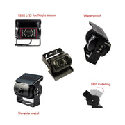 PZ-607-2 Wireless Vehicle Truck Dual Backup Camera and Monitor Infrared Night Vision Rear View Camera with 7 inch HD Monitor