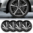 4 PCS Car-Styling Silver Leaves Pattern Metal Wheel Hub Decorative Sticker, Diameter: 5.8cm - Decorative Sticker by PMC TechLife | Online Shopping South Africa | PMC TechLife