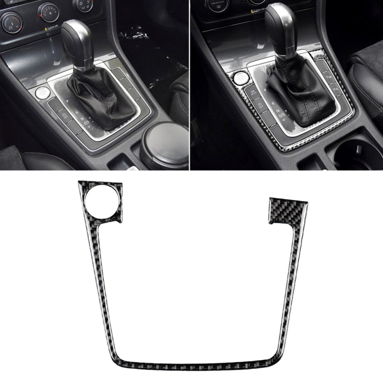 Car Carbon Fiber Gear Position Panel Frame Decorative Sticker for Volkswagen Golf 7 2013-2017, with Hole and Start and Stop, Left Drive - Car Interior Mouldings by PMC Jewellery | Online Shopping South Africa | PMC Jewellery | Buy Now Pay Later Mobicred