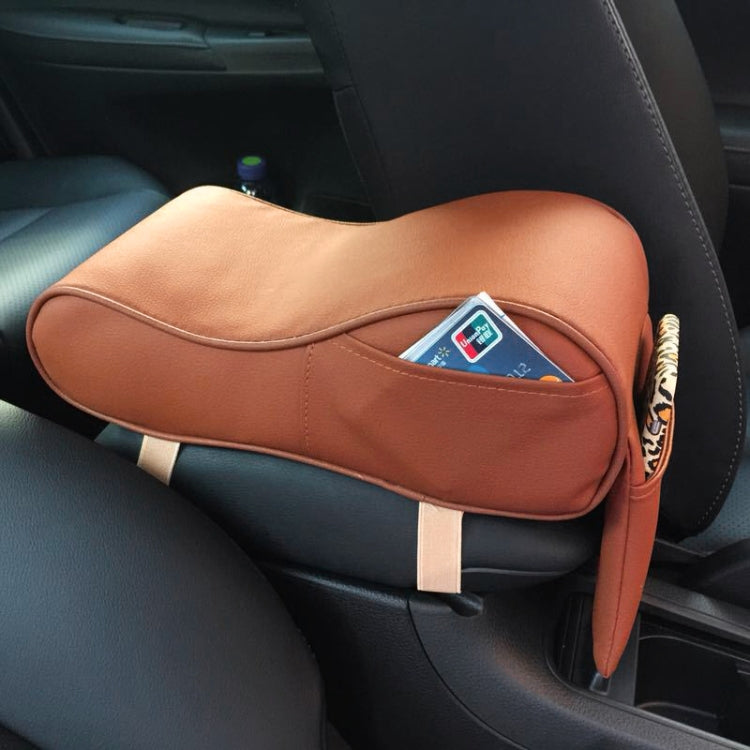 Universal Car PU Leather and Memory Foam Wrapped Armrest Box Car Armrest Box Mat with Phone Holder Storage Bag & Card Slot (Brown) - Stowing Tidying by PMC Jewellery | Online Shopping South Africa | PMC Jewellery | Buy Now Pay Later Mobicred