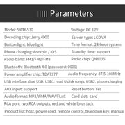 SWM-530 12V Universal Car Dual USB Charger Radio Receiver MP3 Player, Support FM & Bluetooth with Remote Control