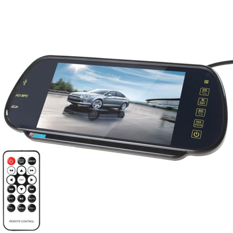 PZ-710 7.0 inch TFT LCD Car Rearview Mirror Monitor with Remote Control, Support Bluetooth / MP5 Player - Rearview Monitors by PMC TechLife | Online Shopping South Africa | PMC TechLife | Buy Now Pay Later Mobicred