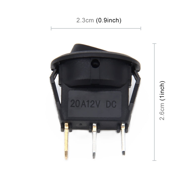 20 Amp 12 Volt Triple Plugs LED ON OFF Rocker Power Switch (Yellow Light)