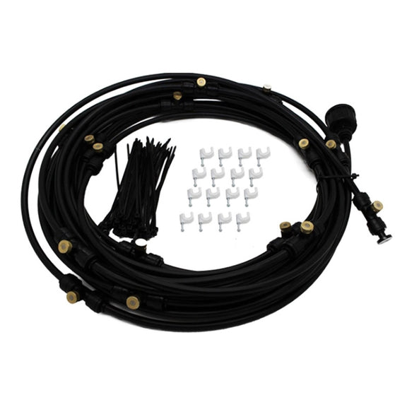 Outdoor Lawn Garden PE Mist Watering Line Misting Cooling System with 6 x Mist Nozzles, Length: 6m (Black)