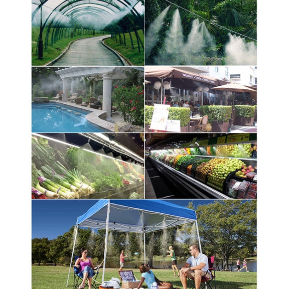 Outdoor Lawn Garden PE Mist Watering Line Misting Cooling System with 6 x Mist Nozzles, Length: 6m (White)