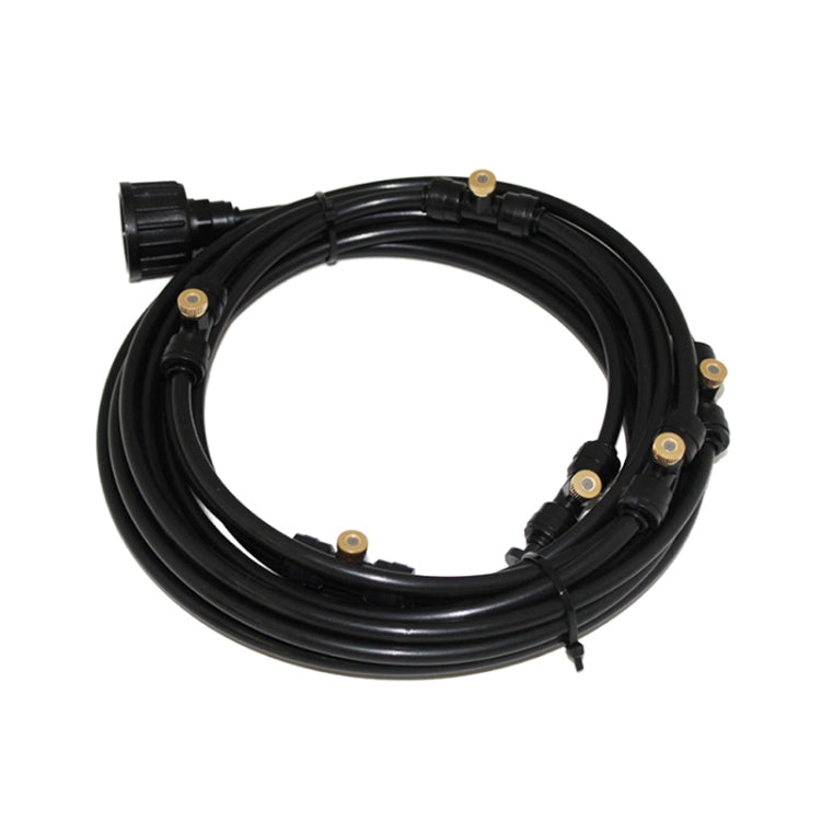 Outdoor Lawn Garden PE Hose Mist Watering Line Misting Cooling System with 16 x Mist Nozzles, Length: 12m (Black)