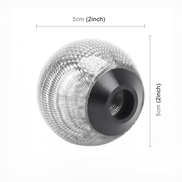 Universal Vehicle Car Shifter Cover Manual Automatic Carbon Fiber Ball Gear Shift Knob (Silver)