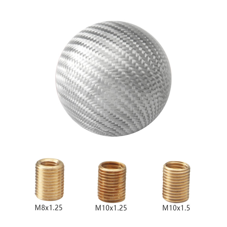 Universal Vehicle Car Shifter Cover Manual Automatic Carbon Fiber Ball Gear Shift Knob (Silver)