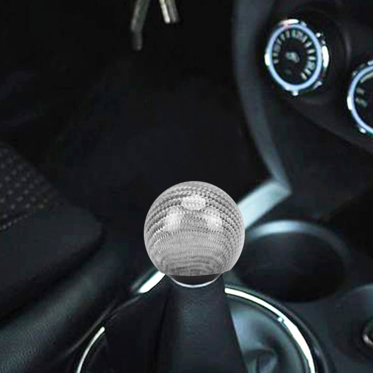 Universal Vehicle Car Shifter Cover Manual Automatic Carbon Fiber Ball Gear Shift Knob (Silver) - Shift Knob by PMC TechLife | Online Shopping South Africa | PMC TechLife | Buy Now Pay Later Mobicred