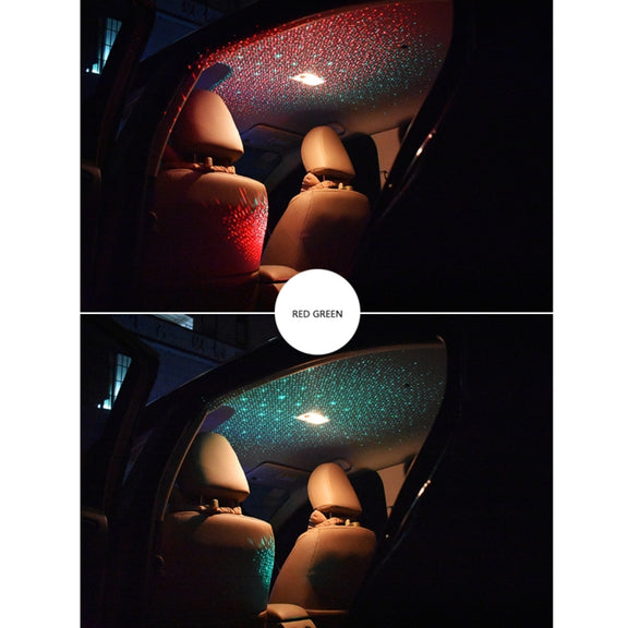 Car Roof Ceiling Decoration 5V Red Green LED Star Night Lights Projector Atmosphere Galaxy Lamp