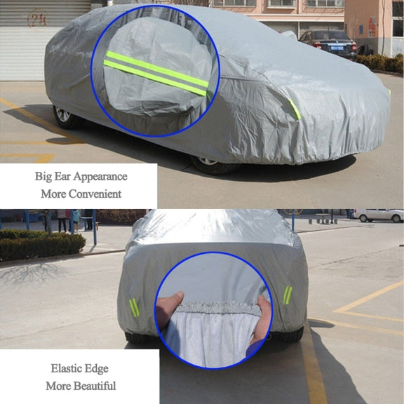 PEVA Anti-Dust Water-resistant Sunproof SUV Car Cover with Warning Strips, Fits Cars up to 5.3m(207 inch) in Length