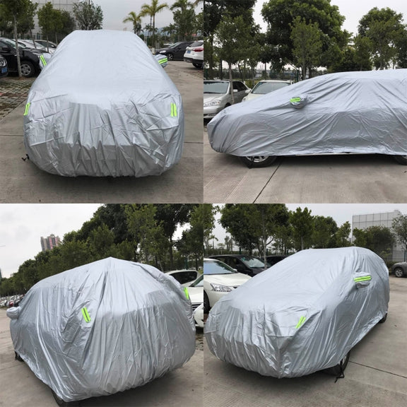 PEVA Anti-Dust Water-resistant Sunproof SUV Car Cover with Warning Strips, Fits Cars up to 5.3m(207 inch) in Length