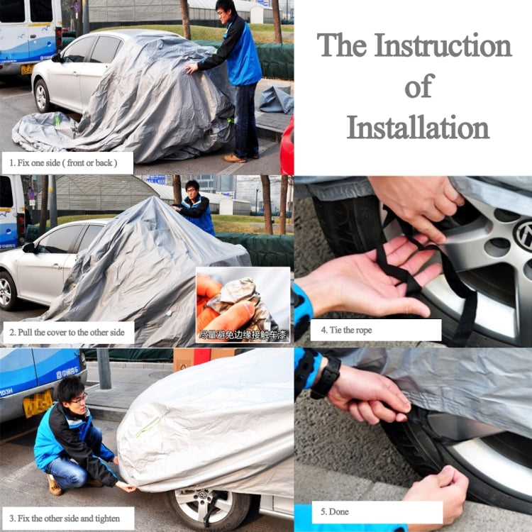 PEVA Anti-Dust Water-resistant Sunproof SUV Car Cover with Warning Strips, Fits Cars up to 5.3m(207 inch) in Length