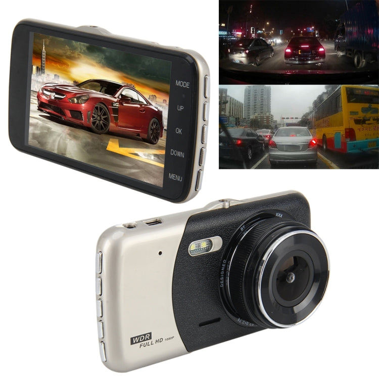 4 inch HD Video Recording HD Display Car Recorder with Separate F2.0 Camera, 12MP 170 Degrees Wide-angle/ Rear View Loop Recording/ G-Sensor Recording/ WDR Full HD/ Front Camera 1080P/ Rear Camera 720P/ Support 32G TF Card - Car DVRs by PMC TechLife | Online Shopping South Africa | PMC TechLife | Buy Now Pay Later Mobicred