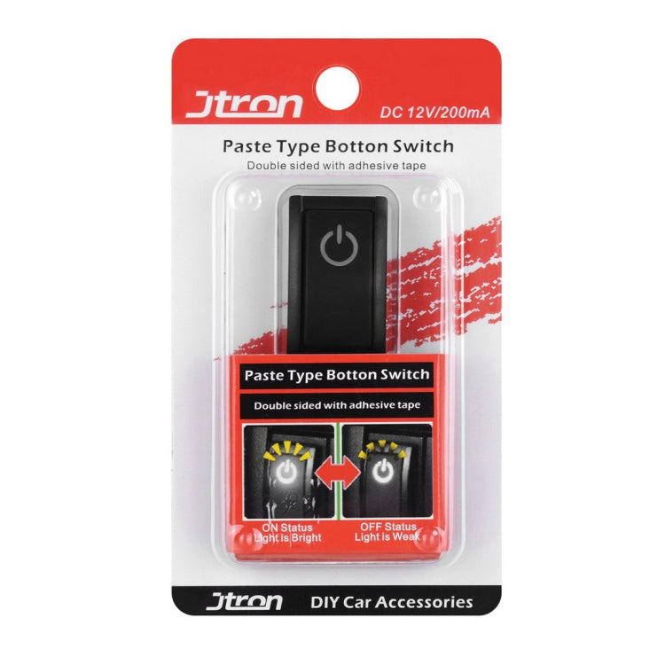 Jtron Car DIY Switch Paste Type Button Switch Paste Type Button Switch Double Sided with Adhesive Tape OFF/ON DC 12V/200mA - Car Switches by PMc TechLife | Online Shopping South Africa | PMc TechLife | Buy Now Pay Later Mobicred