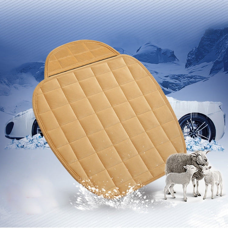 3 PCS / Set  Warm Car Seat Cover Cushion Five Seats Universal Two Front Row Seat Covers and One Back Row Seat Cover Car Non-slip Chair Pad Warm Car Mats No Back Plush Cushion(Khaki) - Seat Accessories by PMC TechLife | Online Shopping South Africa | PMC TechLife | Buy Now Pay Later Mobicred