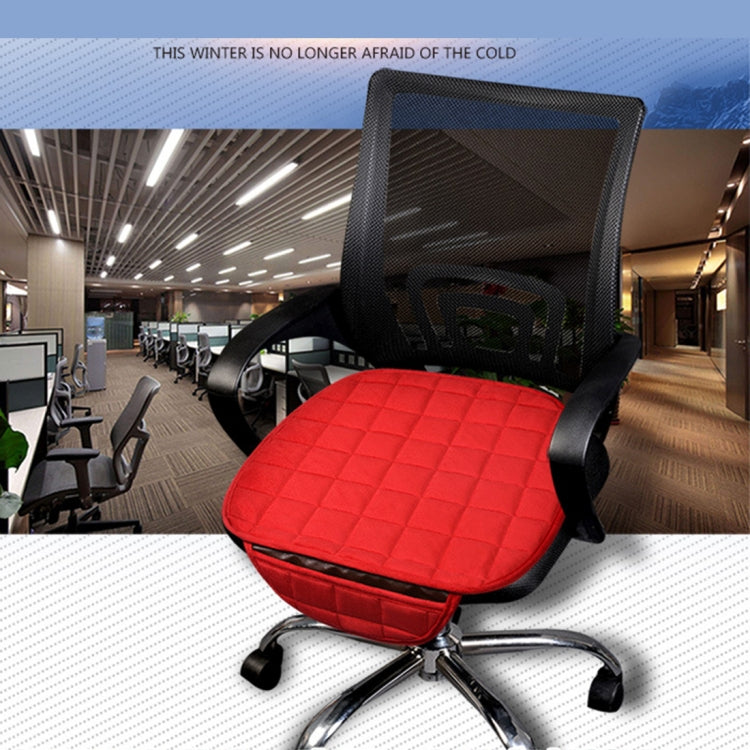 3 PCS / Set  Warm Car Seat Cover Cushion Five Seats Universal Two Front Row Seat Covers and One Back Row Seat Cover Car Non-slip Chair Pad Warm Car Mats No Back Plush Cushion(Red)