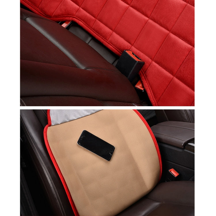 3 PCS / Set  Warm Car Seat Cover Cushion Five Seats Universal Two Front Row Seat Covers and One Back Row Seat Cover Car Non-slip Chair Pad Warm Car Mats No Back Plush Cushion(Red)