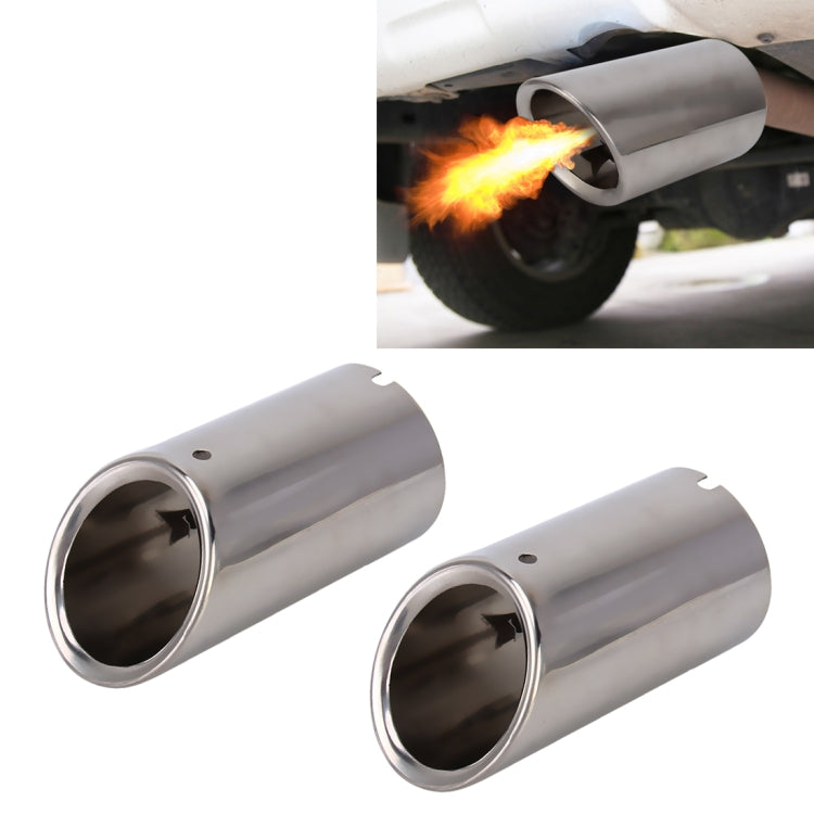 2 PCS Car Styling Stainless Steel Exhaust Tail Muffler Tip Pipe for VW Volkswagen 1.4T Swept Volume(Silver) - Exhaust Pipes by PMC TechLife | Online Shopping South Africa | PMC TechLife | Buy Now Pay Later Mobicred