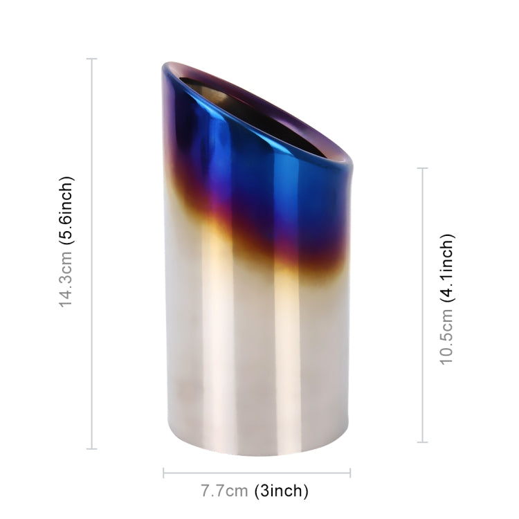 2 PCS Car Styling Stainless Steel Exhaust Tail Muffler Tip Pipe for VW Volkswagen 1.8T/2T Swept Volume, Audi A1/A3/A4L/Q3/Q5(Blue)