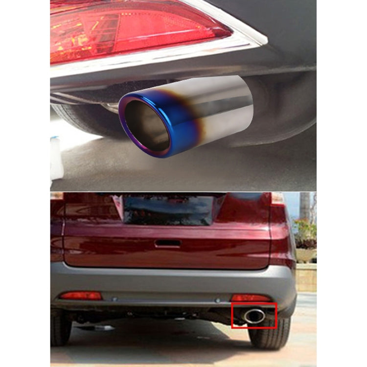 2 PCS Car Styling Stainless Steel Exhaust Tail Muffler Tip Pipe for VW Volkswagen 1.8T/2T Swept Volume, Audi A1/A3/A4L/Q3/Q5(Blue)